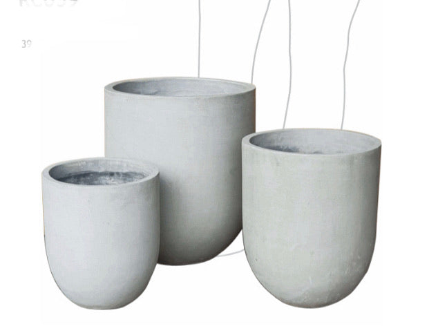 Grey canvas pots